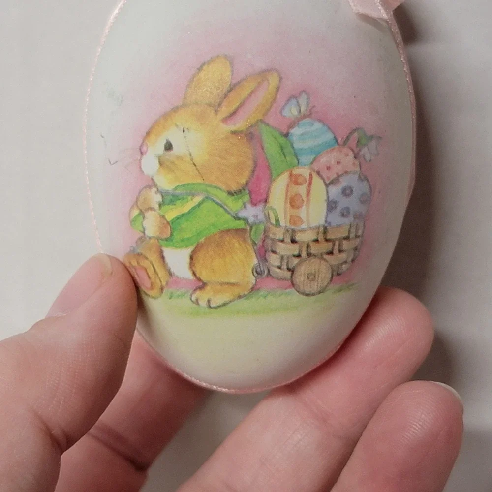 Vintage Enesco Plastic Easter Egg Ornament